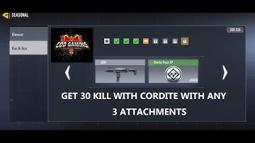 How to complete kill 30 enemies with cordite with any 3 attachments | XLaet Gaming