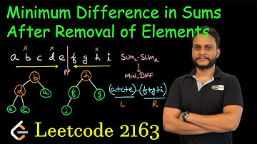Minimum Difference in Sums After Removal of Elements | Leetcode 2163