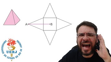 UERJ/2025 Observe a seguir a imagem de uma pirâmide quadrangular regular e a planificação de sua