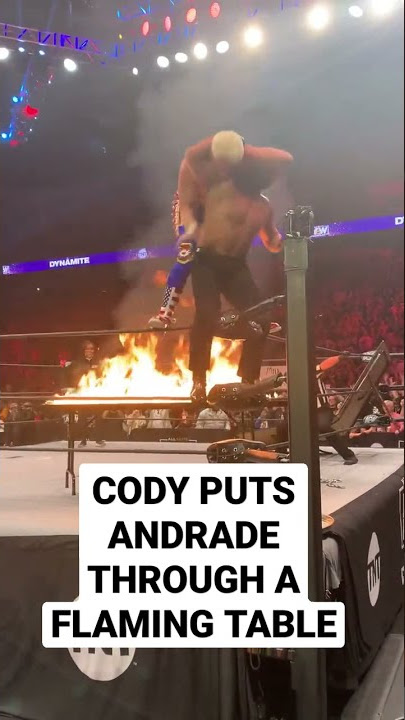 Cody Rhodes puts Andrade through a FLAMING TABLE on AEW DYNAMITE #aew #codyrhodes #aewdynamite
