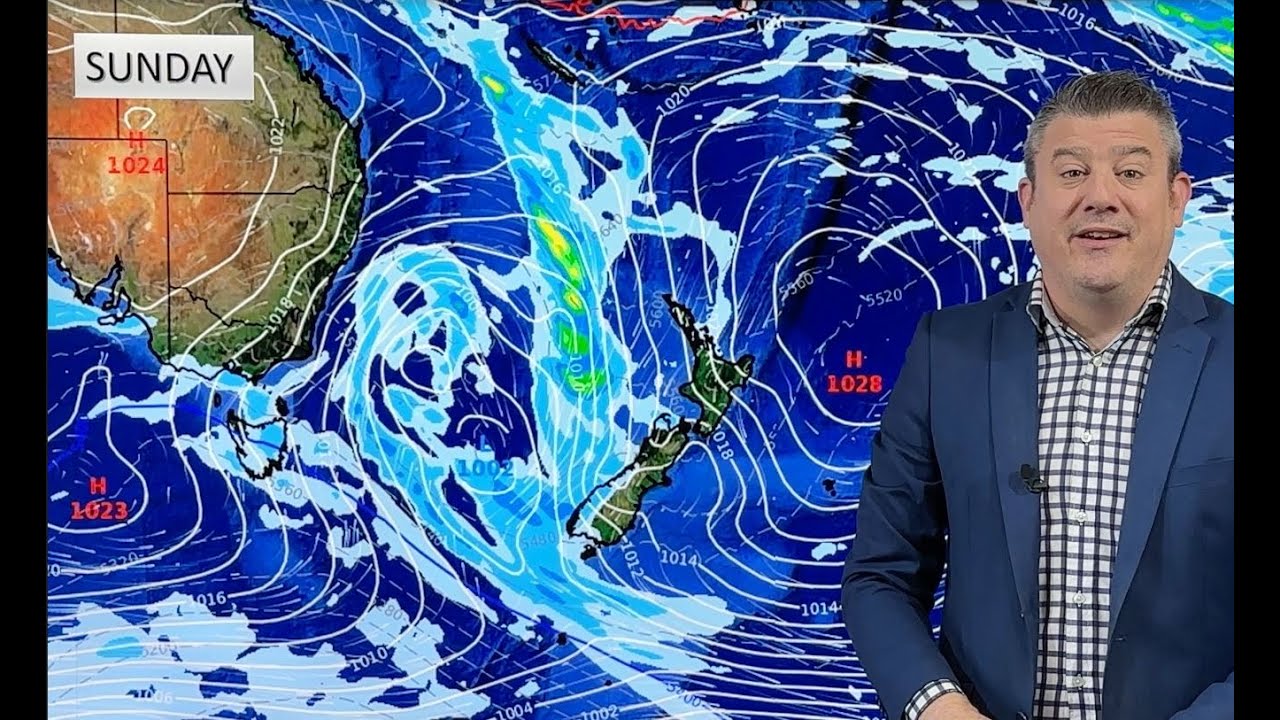 NZ - High pressure moving on, cold fronts & rain coming - YouTube