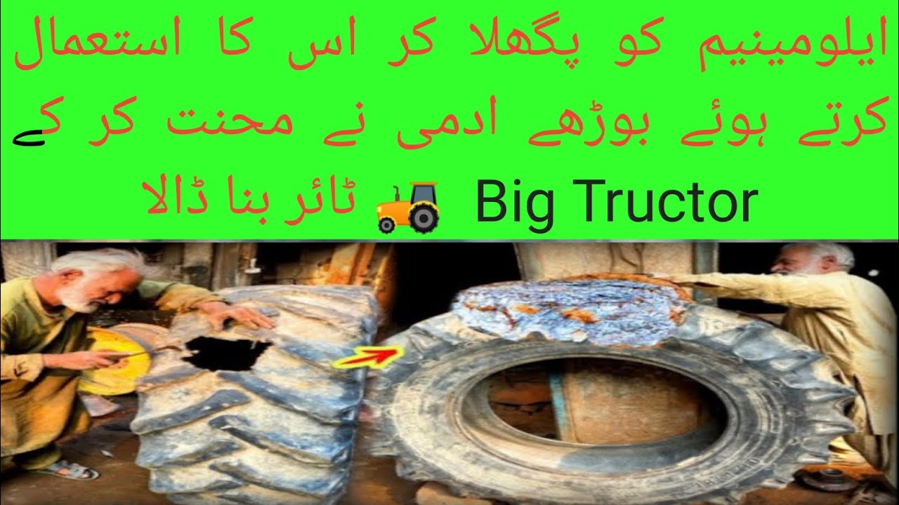 2024 Hard Working Old Man Repairing Big Tractor Tire Using Aluminium 2024-hard-working-old-man-repairing-big-tractor-tire-using-aluminium