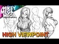 How To Draw HIGH ANGLE PERSPECTIVE FORESHORTENING FEMALE ANIME MANGA