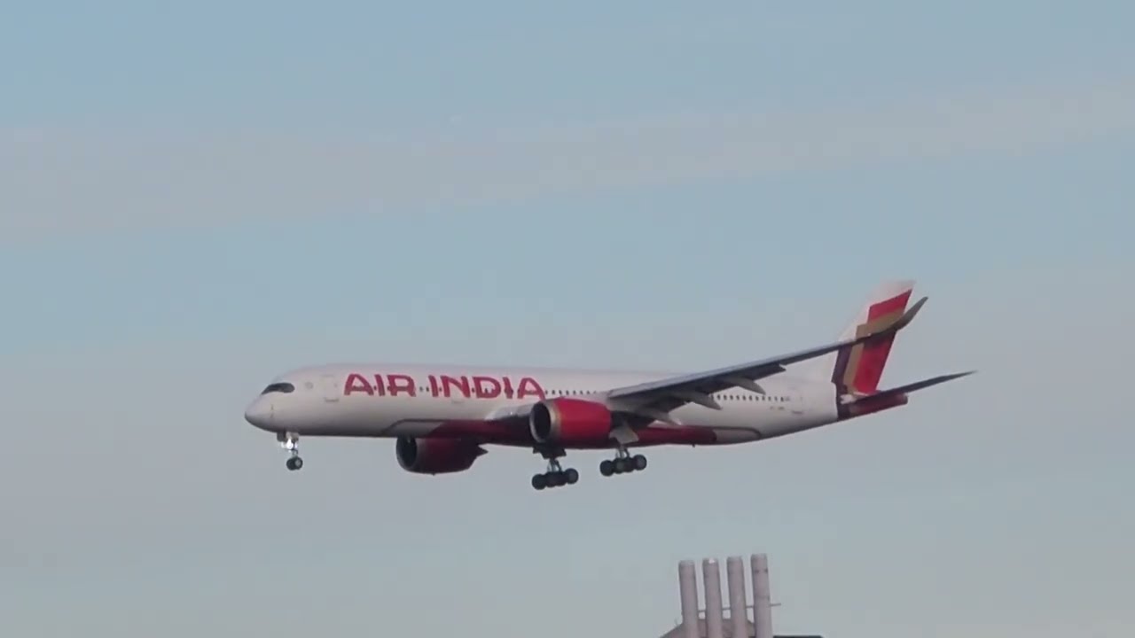 Air India A350 Landing at London Heathrow Airport
