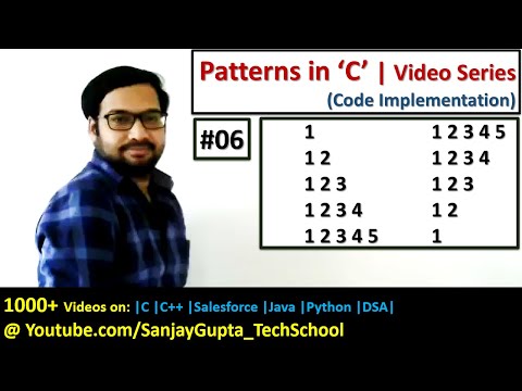 06 Patterns in C | How to print pattern using C program | C Programming by Sanjay Gupta