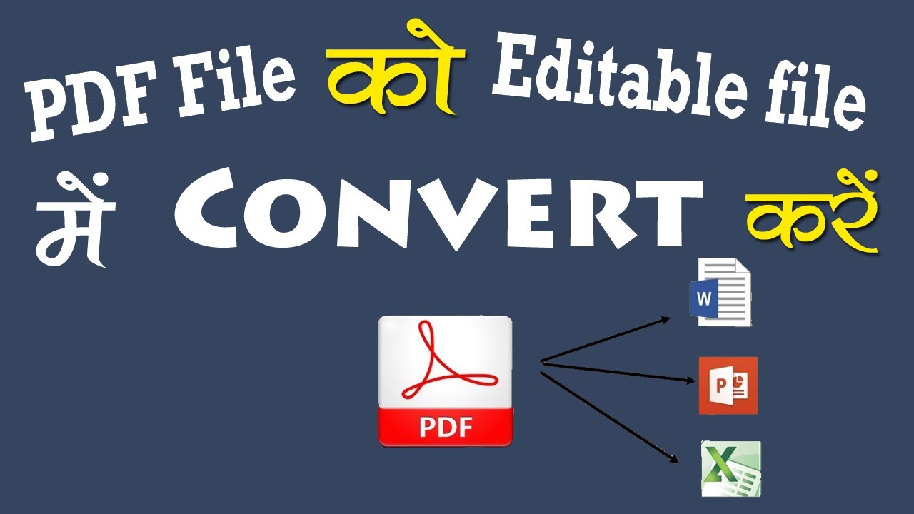 How to Convert PDF to Editable Ms Word , Powerpoint , Excel file | PDF ...