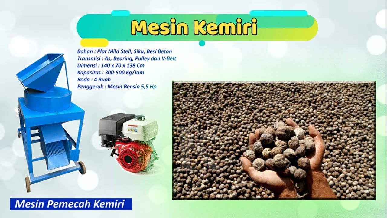 Mesin Kemiri Super Cepat Kapasitas 500 - 1000 Kg Per Jam Produksi CV. Teknologi Tepat Guna Medan