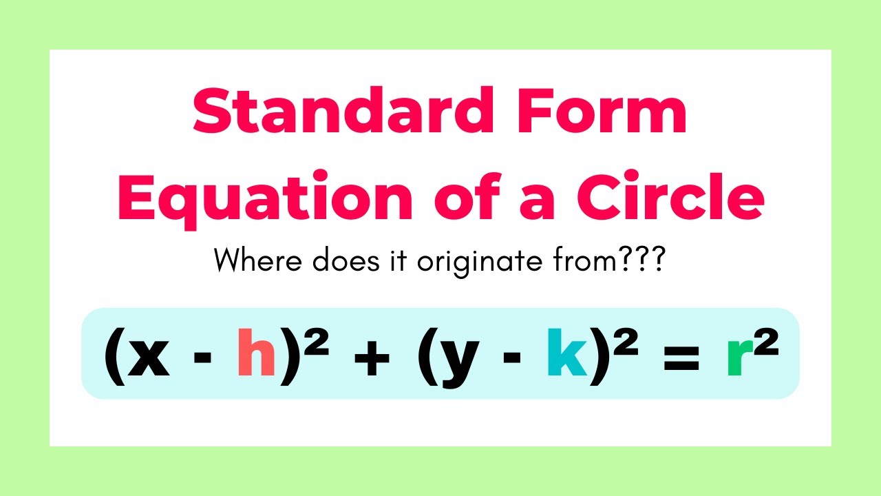 Where does the Standard Form Equation of a Circle originate from? - YouTube