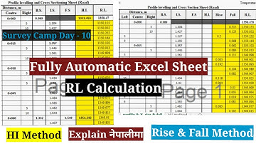 Profile Leveling and Cross Section Excel Sheet l RL Calculation l With Print Ideas | Ideas For You