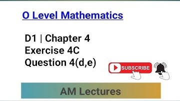 CH#4 Exercise 4C Q4 (d,e) || D1 || Chapter 4 || #maths #mathstricks #olevelmath #mathematics