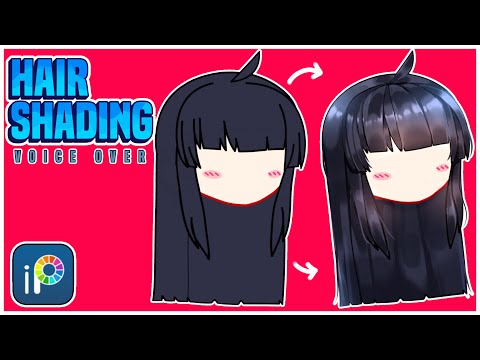 How to Shade/Edit 🖤BLACK HAIR🖤 []Voice Over[] IbispaintX