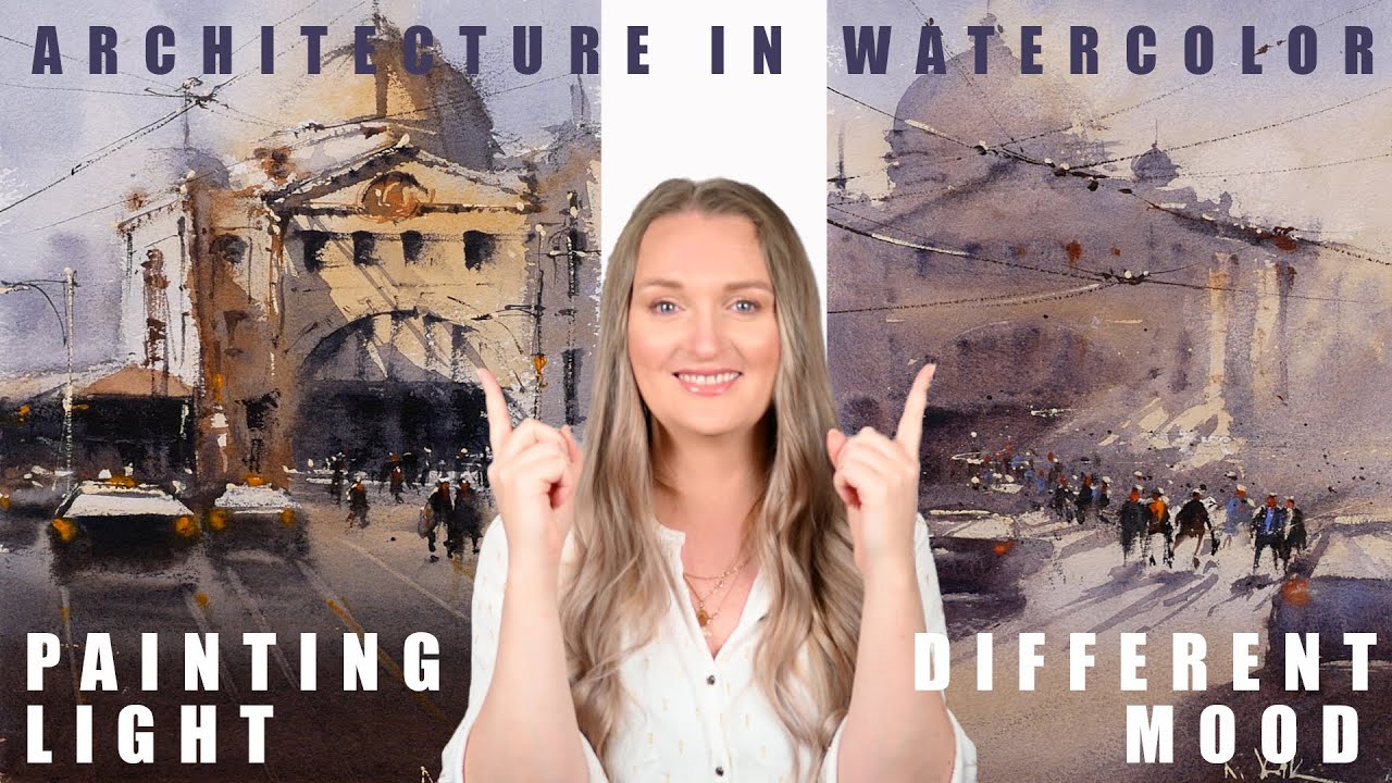Как рисовать архитектуру акварелью в свободной манере | Рисование света и настроения