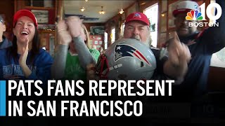 Patriots fans represent in San Francisco bar