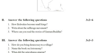6th class social studies formative assessment sample question paper | class 6 fa2 social exam