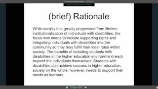 The Lived Experiences of College Students with Disabilities - Dissertation Defense - Jackie Koerner