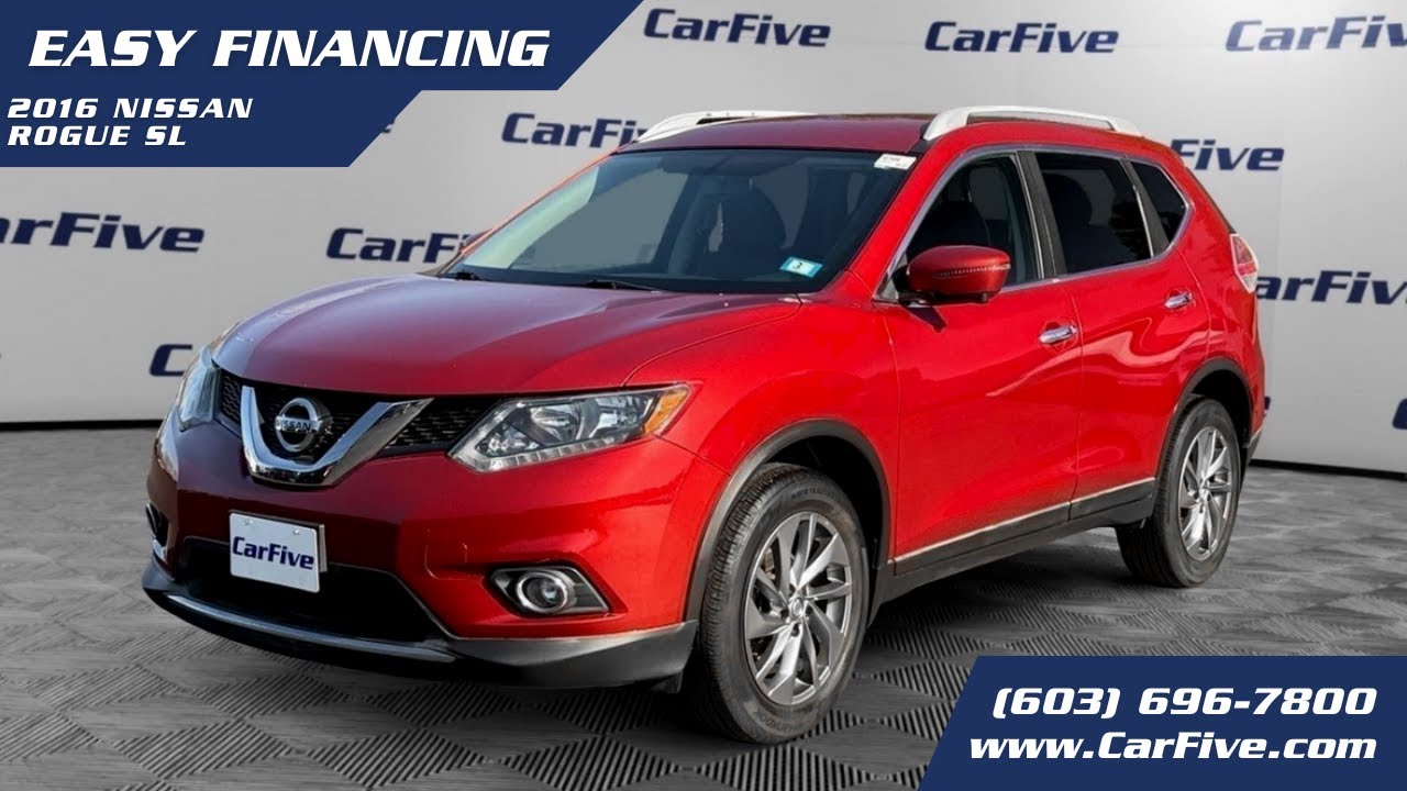 CarFive - Red 2016 Nissan Rogue SL SUV - AWD - Gasoline - 5 Passengers ...
