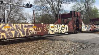 NS 24J bare table train southbound thru Duncan