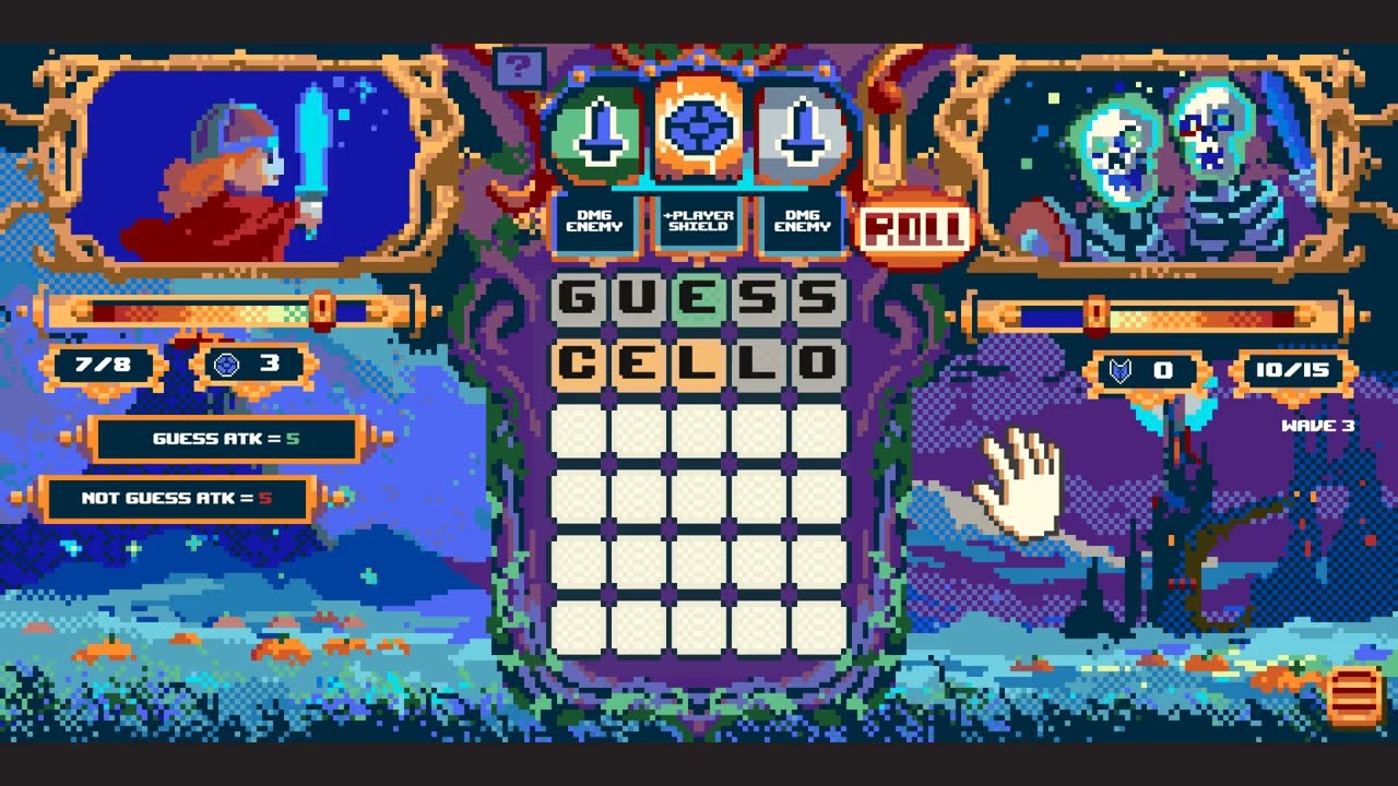 RANDEL'S QUEST - A slot-driven, Wordle-style roguelike battler