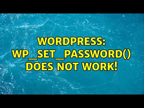 Wordpress: wp_set_password() does not work! (2 Solutions!!)