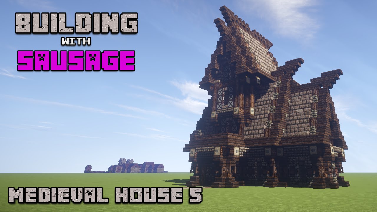 Minecraft Building With Sausage Medieval House 5 Youtube