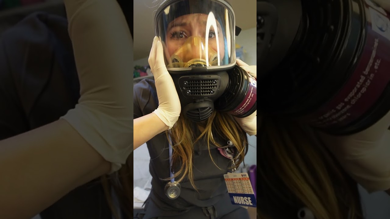 Gas mask glove ASMR #asmrcommunity #nurse #asmrvideos #asmr #latex #asmrgloves #scrubs #gasmask