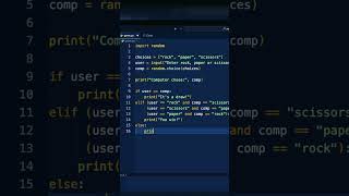 🎮 Rock-Paper-Scissors Game in Python | Play with AI! #shorts