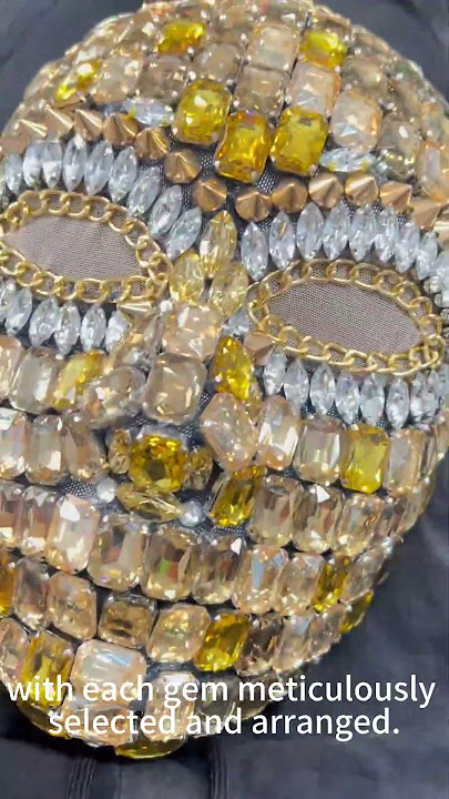 ๐ซ Handcrafted yellow gemstone mask