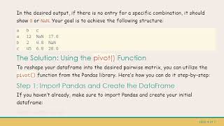 Famous Reshape Your Dataframe into a Pairwise Matrix with pivot() in Pandas Profile