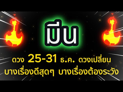 ราศีมีน ดวงวันที่ 25-31 ธันวาคม ดวงชะตาเปลี่ยน บางเรื่องเข้ามาดีสุดๆ บางเรื่องเข้ามาต้องระมัดระวัง