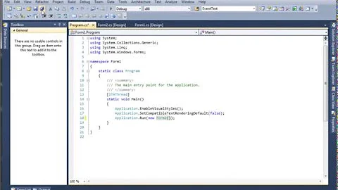 Insert Form2 and Run Form2 C#