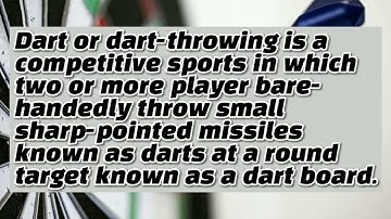 Skills needed in playing Dart