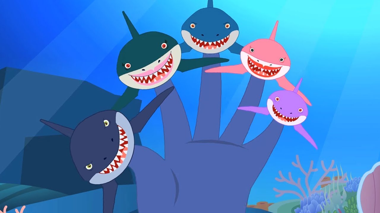 Tiburones Dedo de la Familia Cantar Junto a La Cancion en Español