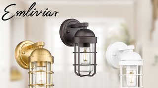 Emliviar Nautical Outdoor Wall Light for House Porch Vintage Exterior Wall Lantern GE255B ORB