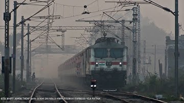 Rare capture more than 7hrs late 12304 Poorva Express via Patna with HOG Loco skipps Ahraura Rd