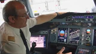 Lufthansa Airbus A380 cockpit tour by Lufthansa Chief Pilot