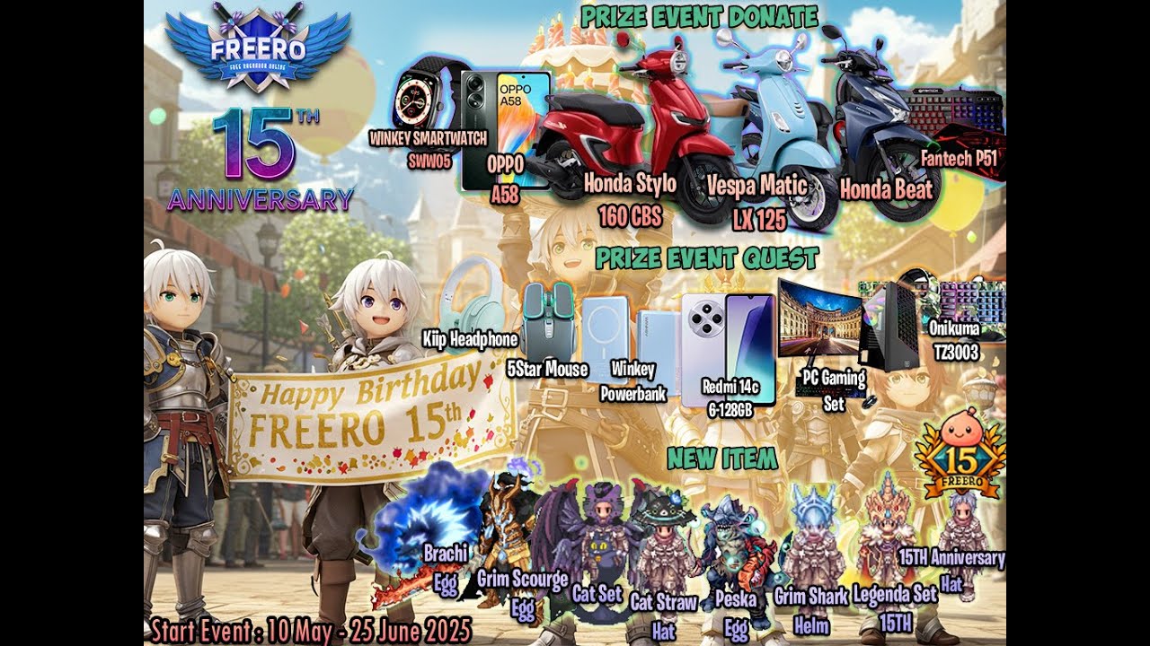 [LIVE] EVENT SPECIAL ANNIVERSARY 15TH FREERO!! #FreeRO (Free Ragnarok ...
