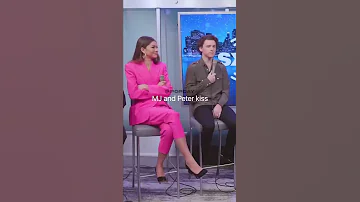 Interviewer asks Tom Holland and Zendaya about height difference #tomholland #zendaya #spiderman