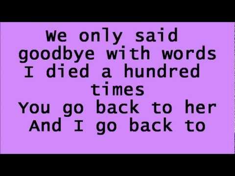 Glee Back to Black with lyrics