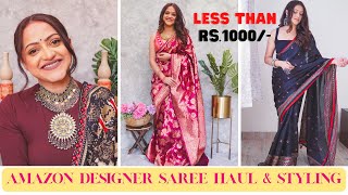 Amazon Saree Haul Under Rs.1000- Amazon Designer Sarees Haul & Styling Goglam90
