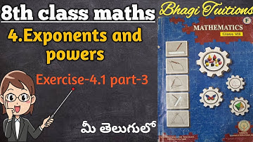 8th class maths in telugu||chapter-4 Exponents and powers||Exercise-4.1 part-3