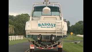 Recovering the Big Ass Boat On A Trailer  - 300 Sundancer  Sea Ray - Loading