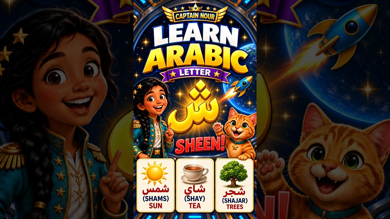 Learn Arabic Letter SHEEN ش and 3 Easy Arabic Words for Beginners 🚀 #arabic #learnarabic