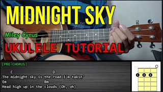 Miley Cyrus - MIDNIGHT SKY | Ukulele Tutorial | LYRICS and CHORDS