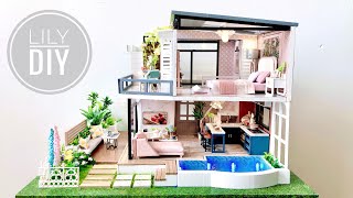 DIY Miniature Dollhouse || West Creek House - Garden Villa Design