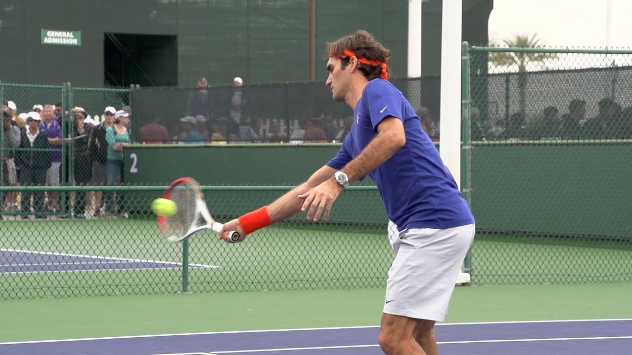 Roger Federer Volley and Overhead In Super Slow Motion 3 Indian Wells