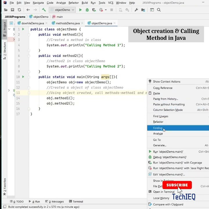 Objects in java calling a method in java using object to call