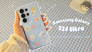 Unboxing Samsung Galaxy S26 Ultra in Sky Blue color 🎐 | Case Decor, Customisation, Camera, NTE  