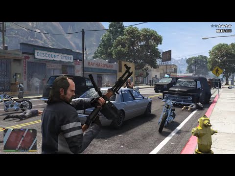 GTA 5 - Trevor vs The Lost MC Ambush in Paleto Bay + Ten Star Escape