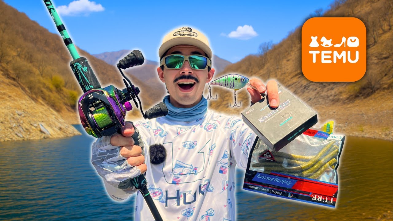 Pescando con equipo "PREMIUM" de TEMU!! (BAITCASTING) // Señuelos de pesca