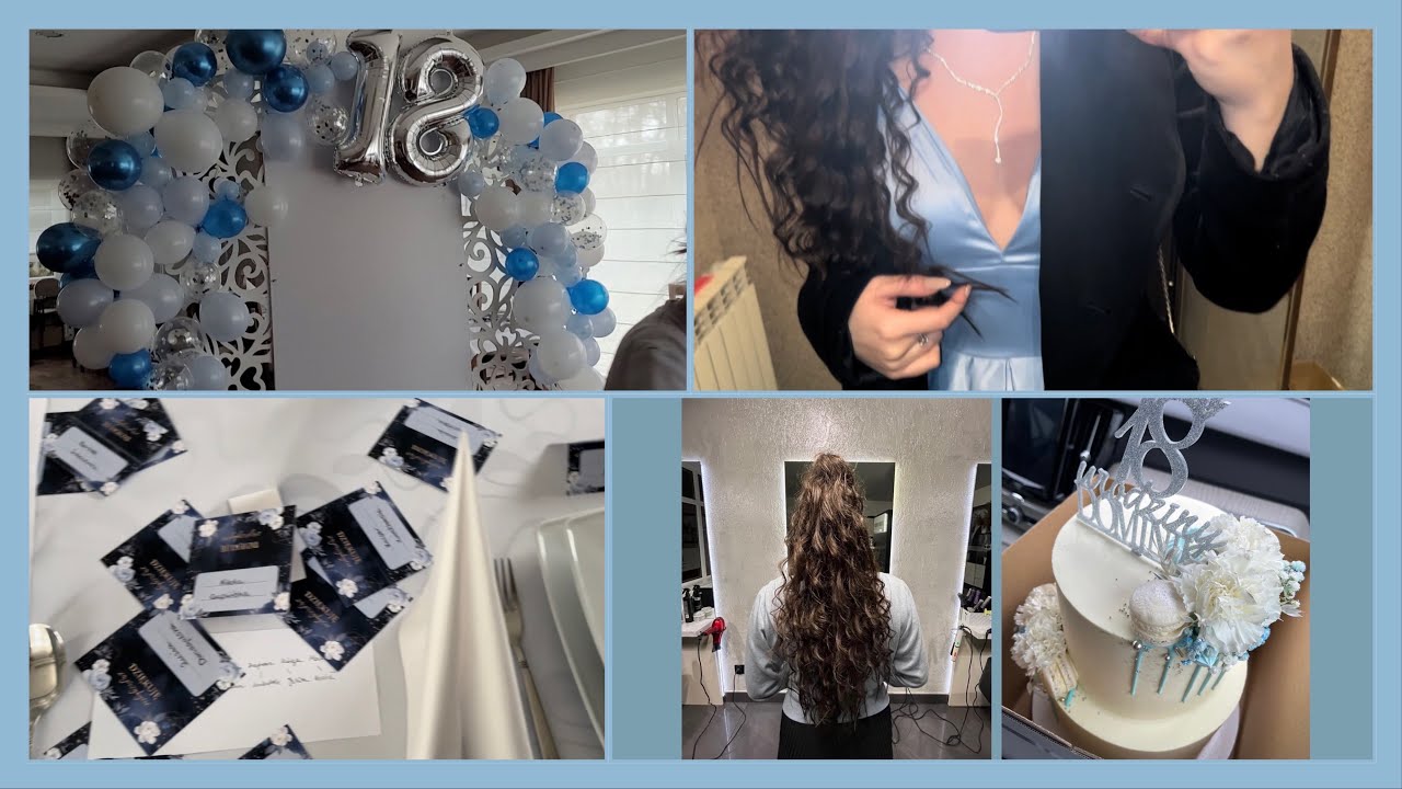PRZYGOTOWANIA DO 18 URODZIN 🤯 🎉// Dekorowanie sali, stylizacja, fryzura💙👗
